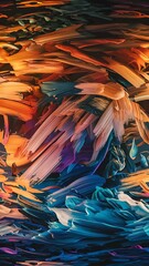 Fototapeta premium Abstract colorful background with paint brushstrokes, panoramic shot