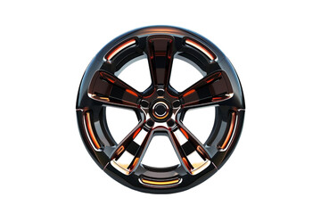 Obraz premium Futuristic Car Wheel Isolated on a Transparent Background