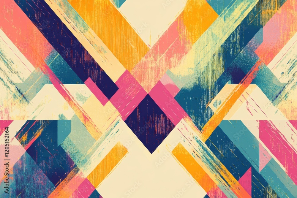 Poster Vibrant abstract patterns featuring bold colors and dynamic shapes in a modern artistic design. Generative AI