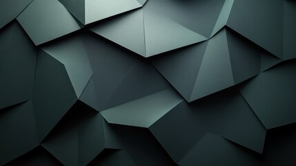 Abstract dark green geometric background with sharp edges and modern design.
