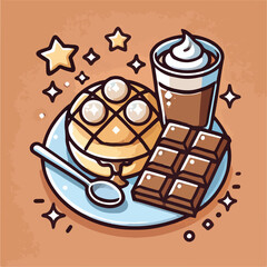 illustration of a cake, piece of cake, cartoon of cake, dessert, chocolate, 