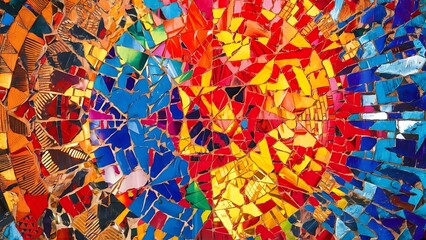 Fototapeta premium Colorful background with mosaic lines, geometric pattern