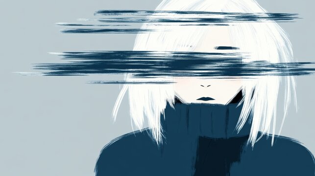 Hidden Woman, Distorted Vision, Digital Art