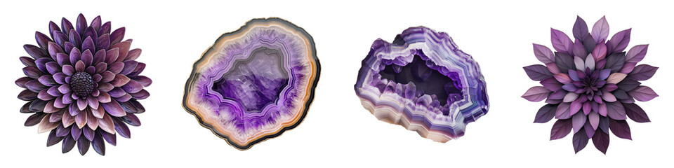 Fototapeta premium Macro Close up View of Stunning Purple Geode Crystals Amethyst Mineral Formations and Raw Quartz Rocks Elegant Natural Decorative Textures and Patterns for Luxury Home Interiors