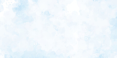 Watercolor background texture, cloudy and soft sky blue blurred and grainy blue texture clouds, blue watercolor paper texture background 