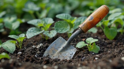 A hand trowel is indispensable for transplanting small plants with care.