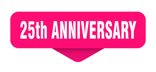 25th anniversary sticker. 25th anniversary sign on transparent background