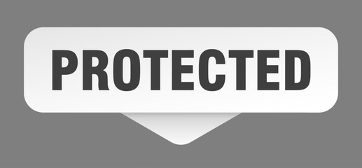 protected sticker. protected sign isolated on gray background
