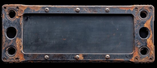 Rusted Metal Frame With Dark Center Panel