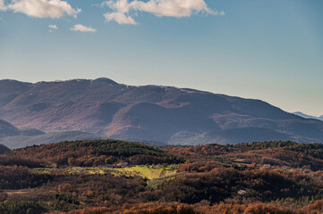 Molise, Italy. Winter landscapes from the ancient village of Pesche