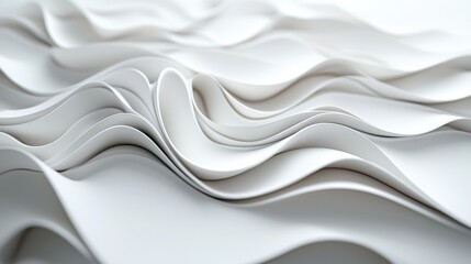Obraz premium Intricate close view of white background waves abstract surface