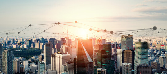 network, city, society, finance, economy, future, blockchain, block chain, cyber, communication, internet, online, web, system, cloud, data, analysis, dx, digital transformation, iot, construction, de