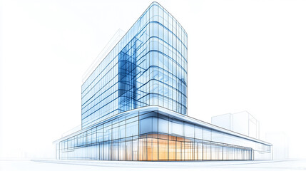 Obraz premium A large glass building with a white roof and a glass facade
