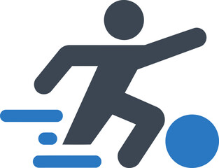 Soccer Kick Action Icon