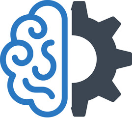 Brain and Gear Icon