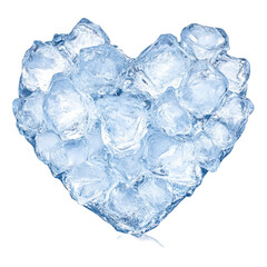 Obraz premium Ice Heart: A heart-shaped arrangement of crystalline ice cubes shimmers with icy beauty. It evokes a cool, refreshing feel, perfect for illustrating love, purity.