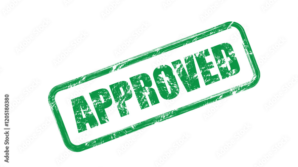 Poster isolate of grunge green approve stamp on white background which create by vector illustration and ep