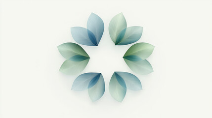 Obraz premium Elegant floral pattern design with soft blue and green leaves, perfect for modern home decor and artistic inspiration.