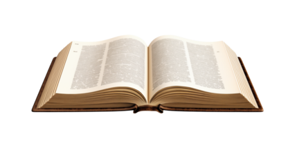 Open Antique Book with Glowing Pages Knowledge Wisdom Concept isolated on transparent background