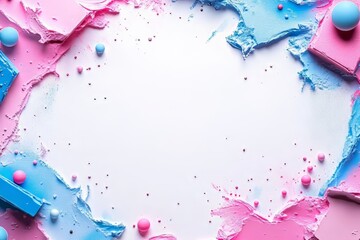 Fototapeta premium Colorful pink and blue abstract background with mixed textures and soft shapes.