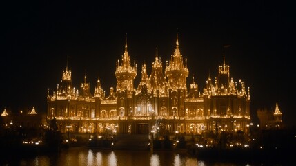 Obraz premium Illuminated Night Palace Architecture Grandiose Design