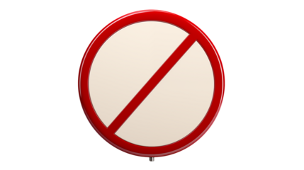 Prohibition Sign Red Circle with Diagonal Line Graphic isolated on transparent background
