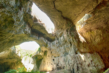 inside devetashka cave near lovech bulgaria