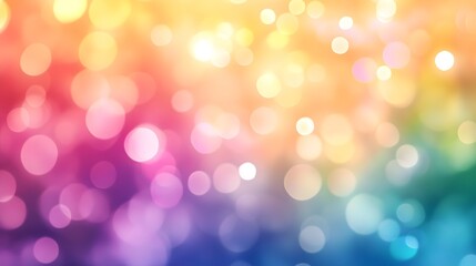 Fototapeta premium Abstract Colorful Bokeh Background Rainbow Lights Festive Design Blurred Circles Bright Vivid Gradient Texture Soft Pastel Rainbow Colors Sparkling Shimmering 