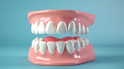 Obraz premium 3D Cute healthy tooth,tooth character with toothbrush ,Dental care illustration set,childrens dentistry concept,pain and lean on other teeth cause of tooth decay,dental care for kids.