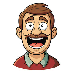Obraz premium A funny crazy man facial expression vector illustration