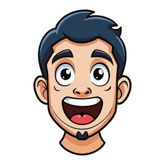 Obraz premium A funny crazy man facial expression vector illustration