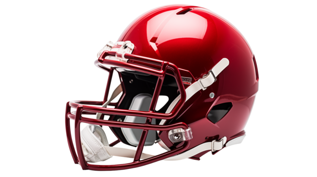 American Football Helmet Red Sports Equipment Game  Competition isolated on transparent background