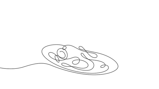 spaghetti dish menu one line drawing continuity hand drawn 4K animated