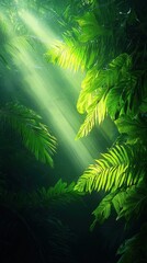 Fototapeta premium Biodiversity conservation in a lush forest wildlife nature wide angle sunlit environment