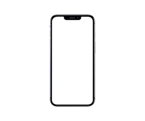 A black smartphone with blank screen for mock up