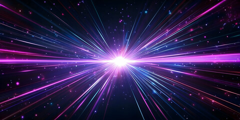 Obraz premium Abstract Background with Pink and Blue Light Rays Radiating from a Central Point