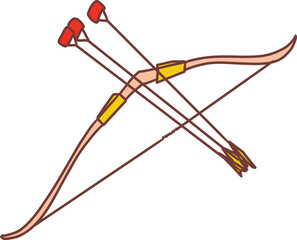 handdraw sport equipment Archery  illustration