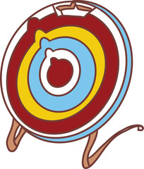 handdraw sport equipment Archery target illustration