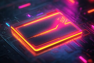 Digital wallet icon symbolizing modern finance, with sleek lines and vibrant colors.