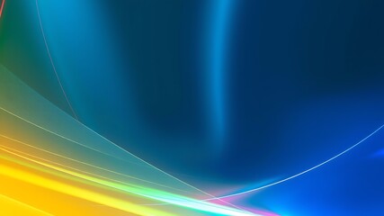 Obraz premium Abstract background image featuring vibrant blue, yellow, and green hues in a smooth, swirling design, perfect for presentations or websites,