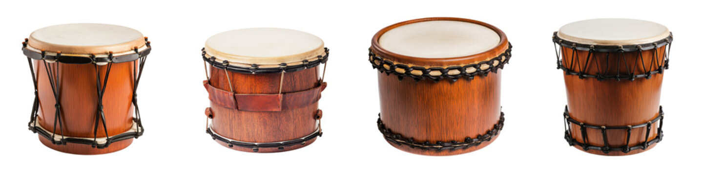 Vibrant Drums Ethnic Percussion Instruments for Musical Performances  Colorful handcrafted bongos congas djembes and timbales ready for rhythmic beats and traditional musical expressions