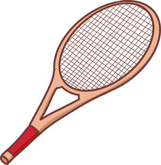 handdraw sport equipment tennis racket illustration