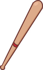 handdraw sport equipment Baseball bat wood  illustration
