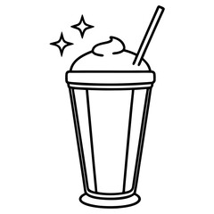 Classic Milkshake Line Art Poster