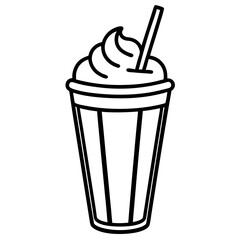 Classic Milkshake Line Art Poster