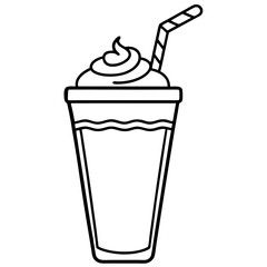 Classic Milkshake Line Art Poster
