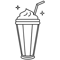Classic Milkshake Line Art Poster