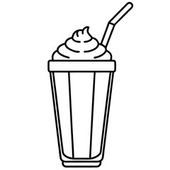 Classic Milkshake Line Art Poster