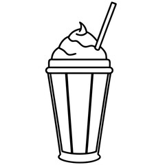 Classic Milkshake Line Art Poster