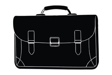 A black leather briefcase, sleek and professional vector illustration.eps